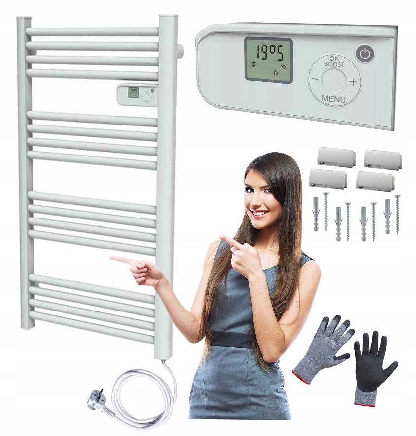 Elektrický kúpeľňový radiátor ELEKTRICKÝ RADIÁTOR REBRÍK 500W BIELY LUX xxl 500 W 545 x 980 mm biely
